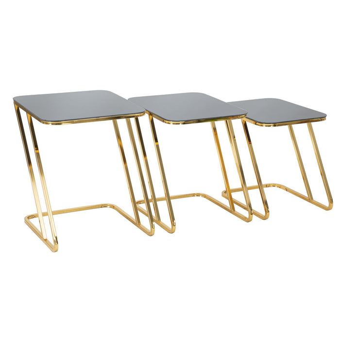 Tavolino MF551, Oro, Metallo, 44x50,5x55,5 cm, Seven Design