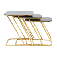 Tavolino MF551, Oro, Metallo, 44x50,5x55,5 cm, Seven Design