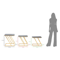 Tavolino MF551, Oro, Metallo, 44x50,5x55,5 cm, Seven Design