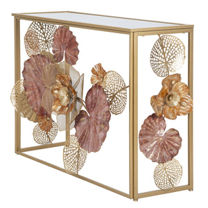 Tavolo Consolle Foglia 69, Multicolore, Metallo, 114x41,5x80 cm, Seven Design