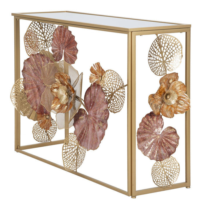 Tavolo Consolle Foglia 69, Multicolore, Metallo, 114x41,5x80 cm, Seven Design