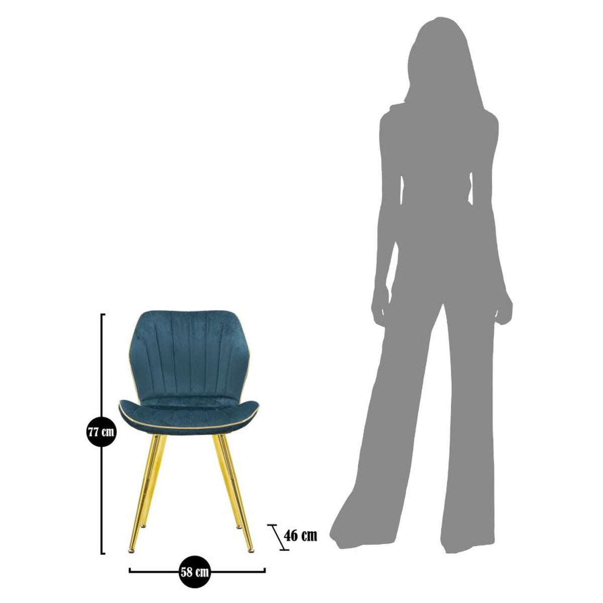 Set di 2 Sedie MF384, Ottanio, Metallo, 46x58x77 cm, Seven Design