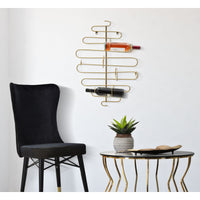 Porta Bottiglie MF326, Oro, Metallo, 53x13x72 cm, Seven Design