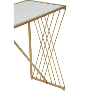 Tavolo Consolle MF624, Oro, Metallo, 120x40x80 cm, Seven Design
