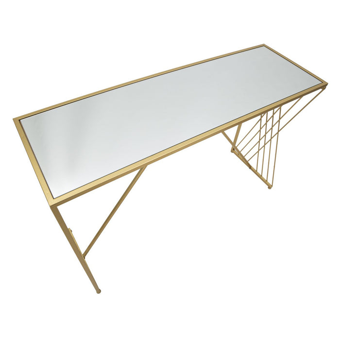 Tavolo Consolle MF624, Oro, Metallo, 120x40x80 cm, Seven Design