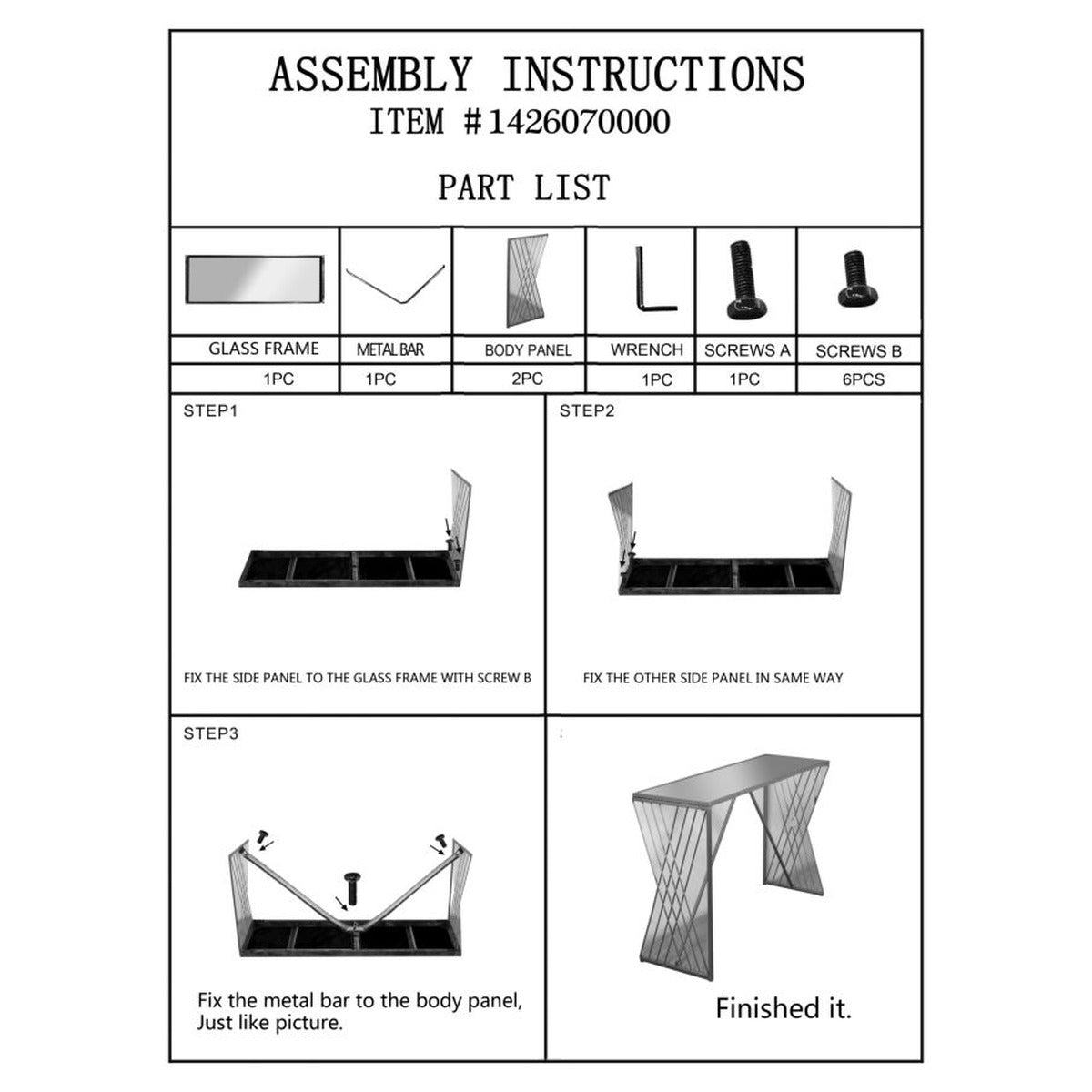 Tavolo Consolle MF624, Oro, Metallo, 120x40x80 cm, Seven Design