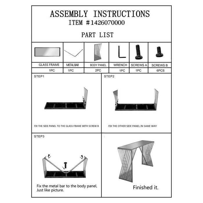 Tavolo Consolle MF624, Oro, Metallo, 120x40x80 cm, Seven Design