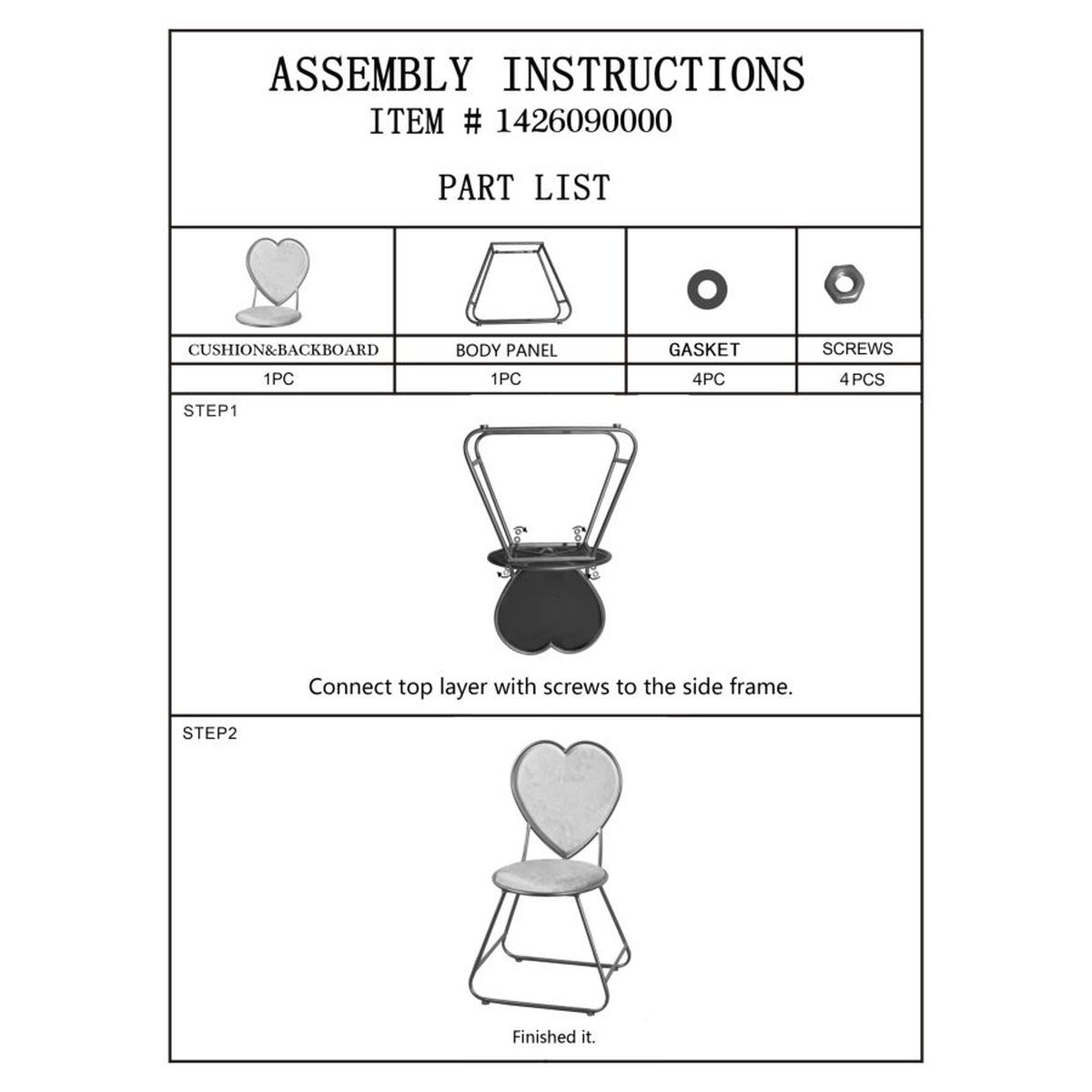 Sedia Cuore 14, Rosa, Metallo, 37x47x80 cm, Seven Design