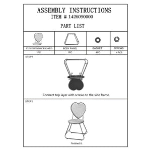 Sedia Cuore 14, Rosa, Metallo, 37x47x80 cm, Seven Design