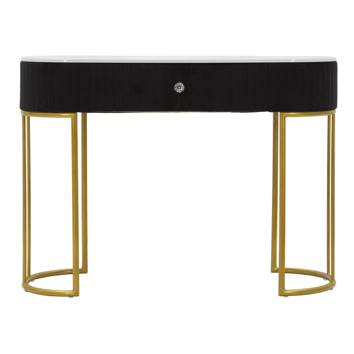 Tavolo Consolle MF614, Nero, Legno, 100x43x74 cm, Seven Design