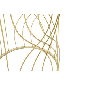 Tavolino MF545, Oro, Metallo, 38x38x55 cm, Seven Design