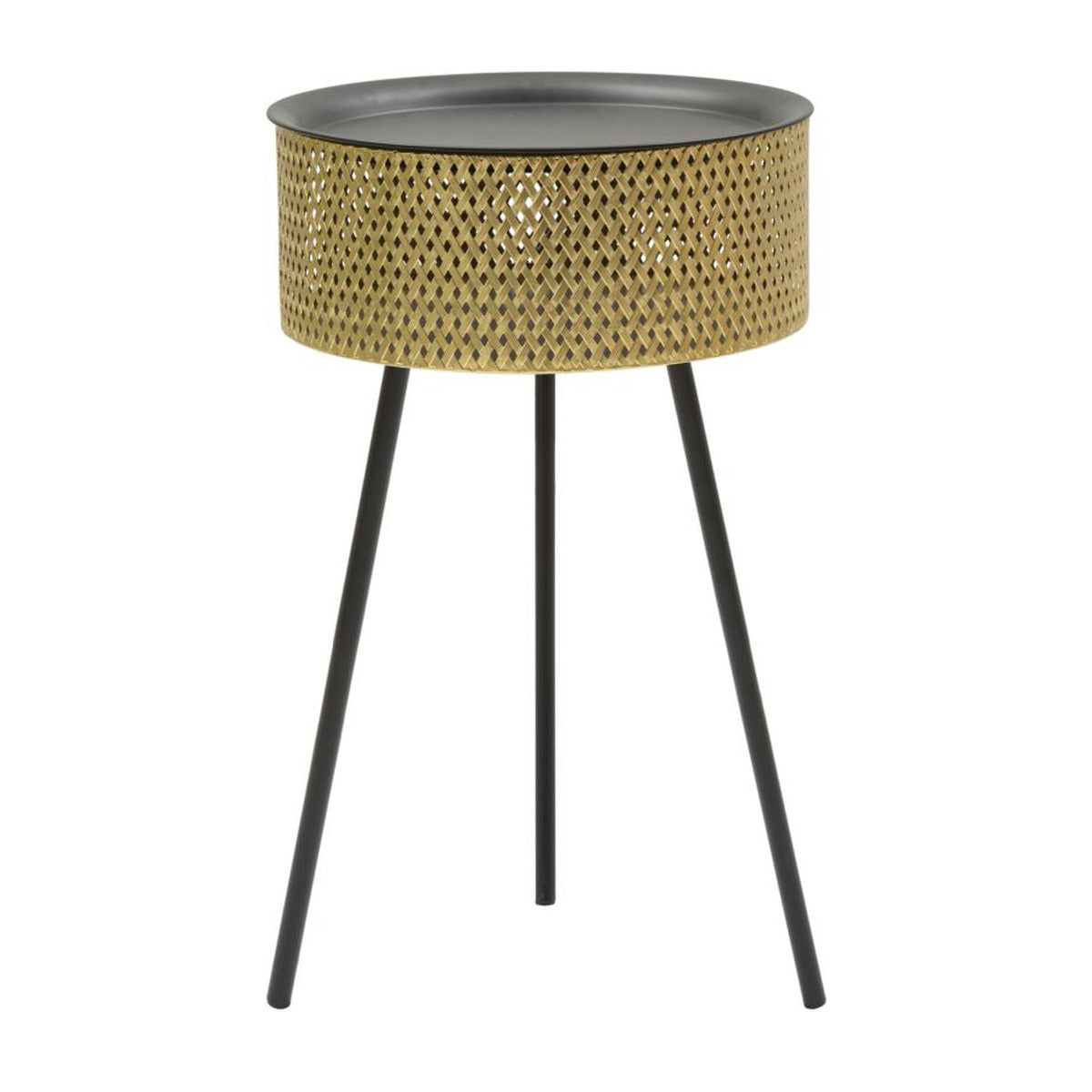 Tavolino MF524, Oro, Metallo, 40x40x65 cm, Seven Design