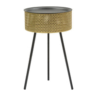 Tavolino MF524, Oro, Metallo, 40x40x65 cm, Seven Design