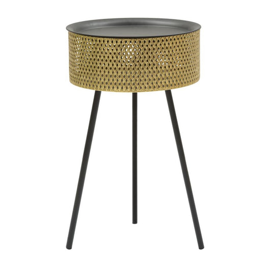 Tavolino MF524, Oro, Metallo, 40x40x65 cm, Seven Design