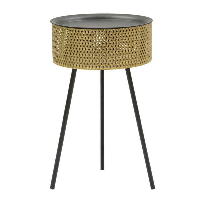 Tavolino MF524, Oro, Metallo, 40x40x65 cm, Seven Design