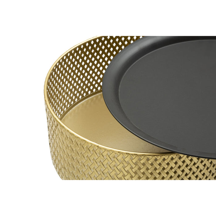 Tavolino MF524, Oro, Metallo, 40x40x65 cm, Seven Design