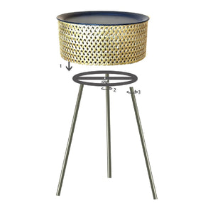 Tavolino MF524, Oro, Metallo, 40x40x65 cm, Seven Design