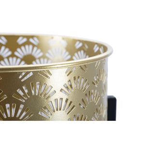 Set di 2 Vasi per Piante MF400, Oro, Metallo, 21x21x38 cm, Seven Design