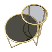 Tavolino MF570, Oro, Metallo, 50x40x60,5 cm, Seven Design