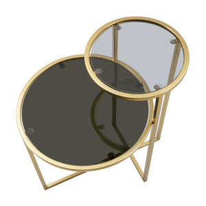 Tavolino MF570, Oro, Metallo, 50x40x60,5 cm, Seven Design