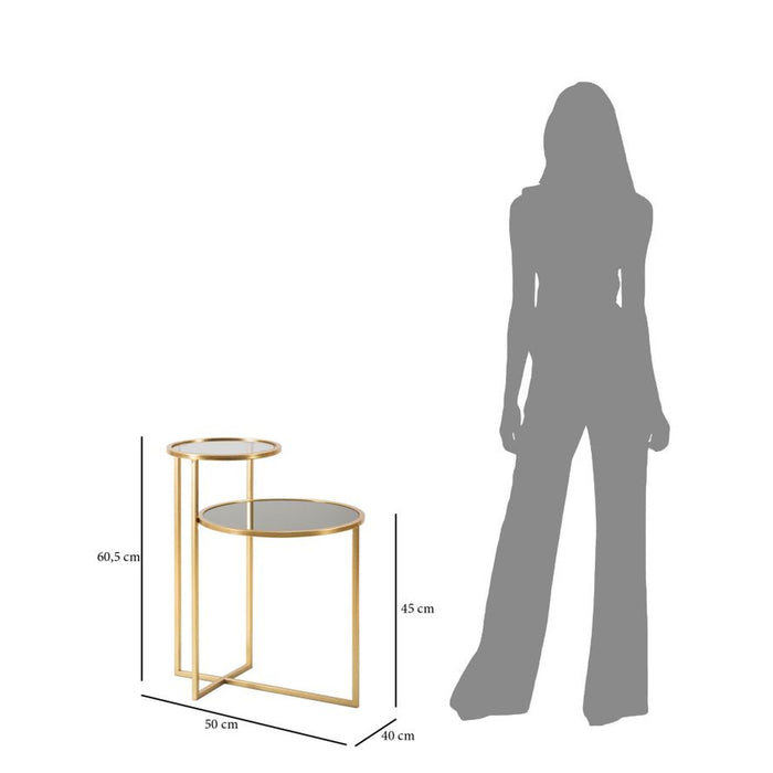 Tavolino MF570, Oro, Metallo, 50x40x60,5 cm, Seven Design