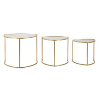 Tavolino MF553, Oro, Metallo, 60x60x50 cm, Seven Design