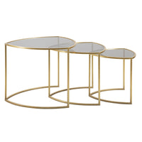 Tavolino MF553, Oro, Metallo, 60x60x50 cm, Seven Design