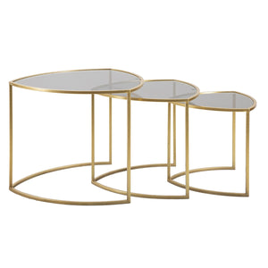 Tavolino MF553, Oro, Metallo, 60x60x50 cm, Seven Design