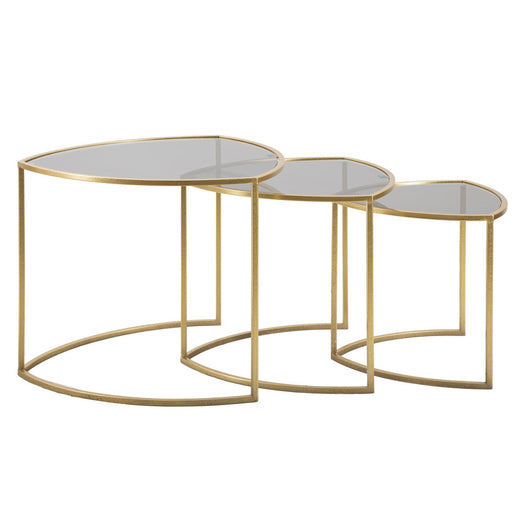 Tavolino MF553, Oro, Metallo, 60x60x50 cm, Seven Design