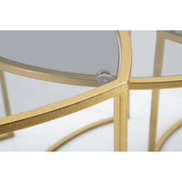 Tavolino MF553, Oro, Metallo, 60x60x50 cm, Seven Design