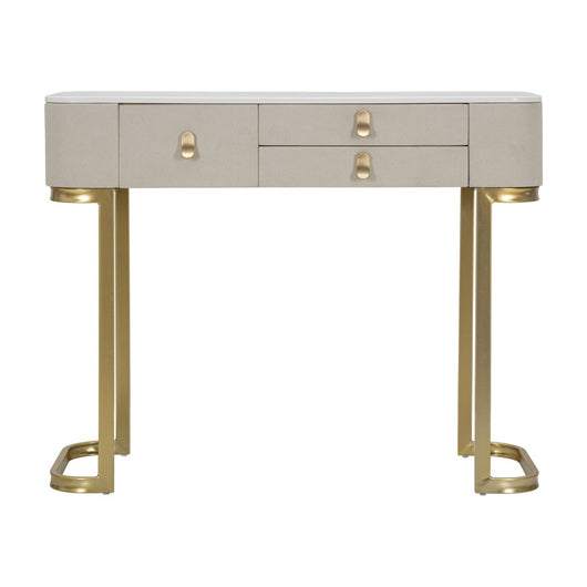 Tavolo Consolle MF604, Beige, Legno, 100x40x80 cm, Seven Design