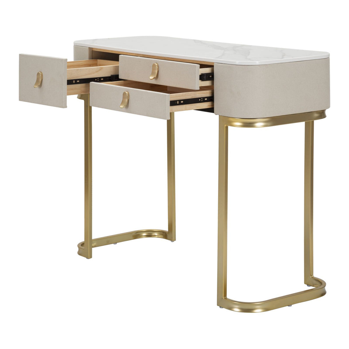 Tavolo Consolle MF604, Beige, Legno, 100x40x80 cm, Seven Design