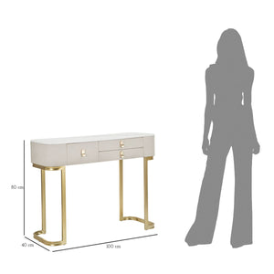 Tavolo Consolle MF604, Beige, Legno, 100x40x80 cm, Seven Design
