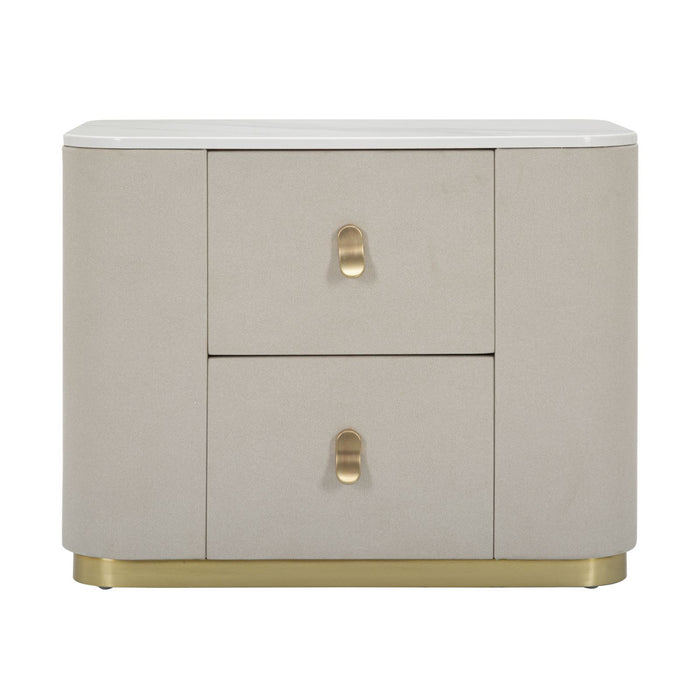 Comodino MF9, Beige, Legno, 60x40x47 cm, Seven Design