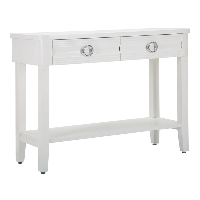 Tavolo Consolle MF603, Bianco, Legno, 110x40x82 cm, Seven Design