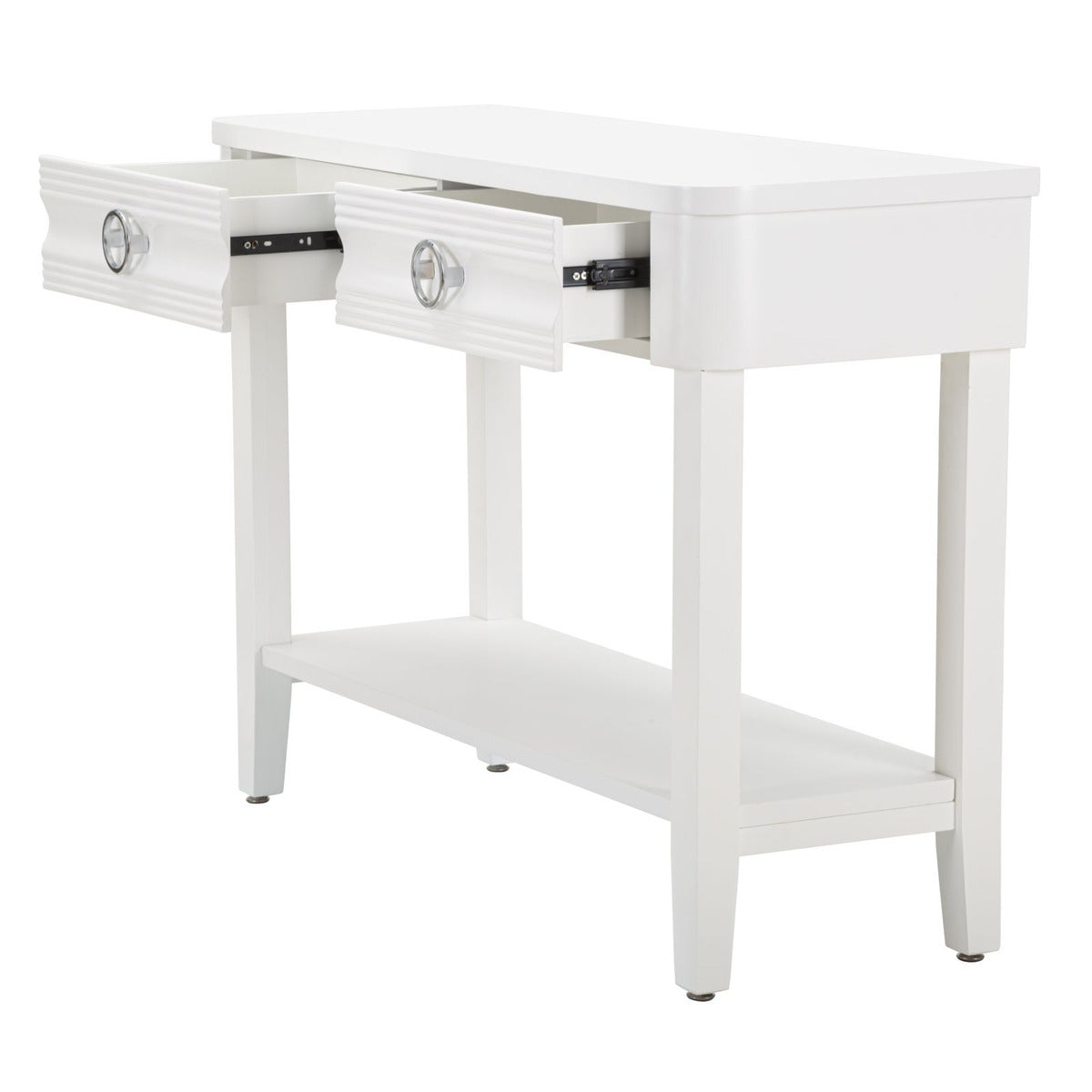 Tavolo Consolle MF603, Bianco, Legno, 110x40x82 cm, Seven Design