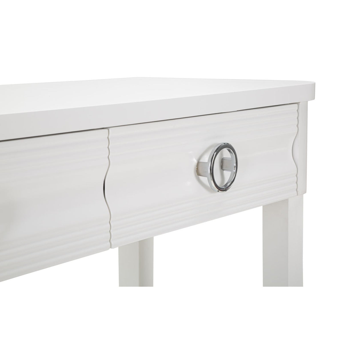 Tavolo Consolle MF603, Bianco, Legno, 110x40x82 cm, Seven Design