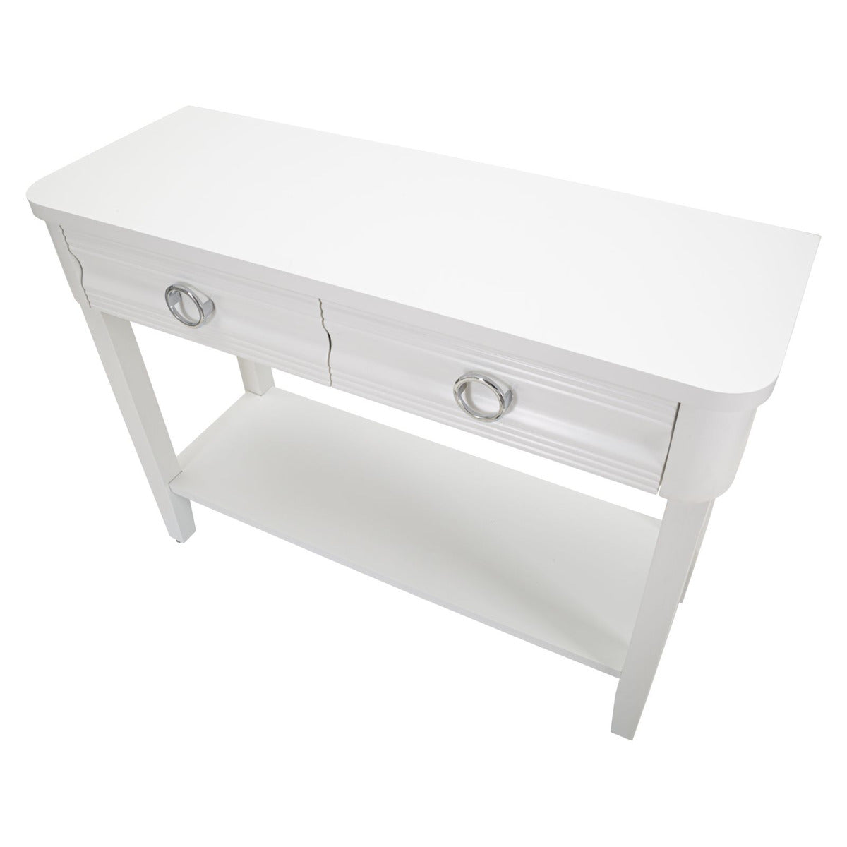 Tavolo Consolle MF603, Bianco, Legno, 110x40x82 cm, Seven Design