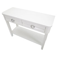 Tavolo Consolle MF603, Bianco, Legno, 110x40x82 cm, Seven Design
