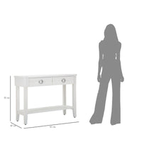 Tavolo Consolle MF603, Bianco, Legno, 110x40x82 cm, Seven Design