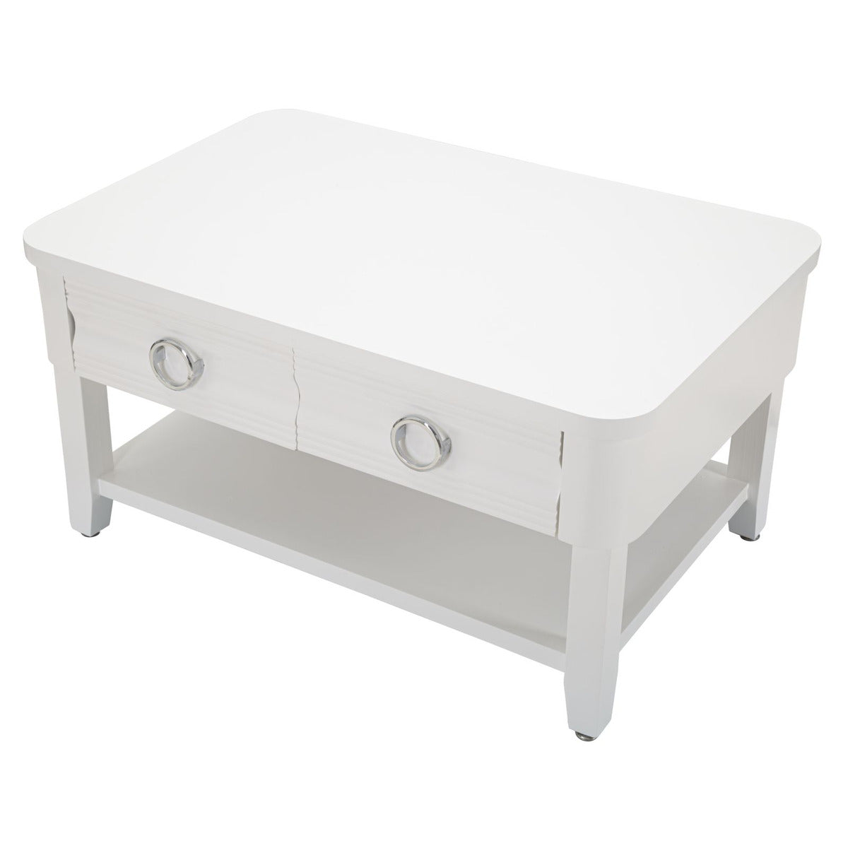 Tavolino MF516, Bianco, Legno, 90x60x47 cm, Seven Design