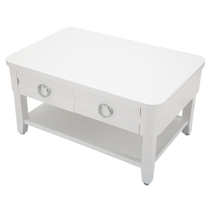 Tavolino MF516, Bianco, Legno, 90x60x47 cm, Seven Design