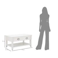 Tavolino MF516, Bianco, Legno, 90x60x47 cm, Seven Design