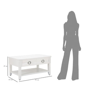 Tavolino MF516, Bianco, Legno, 90x60x47 cm, Seven Design