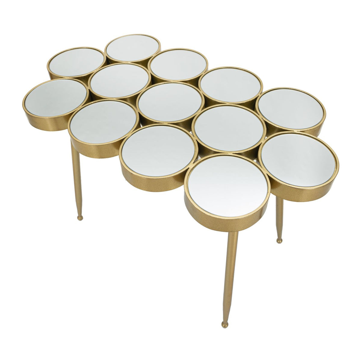 Tavolo Consolle MF623, Oro, Metallo, 100x55x70 cm, Seven Design