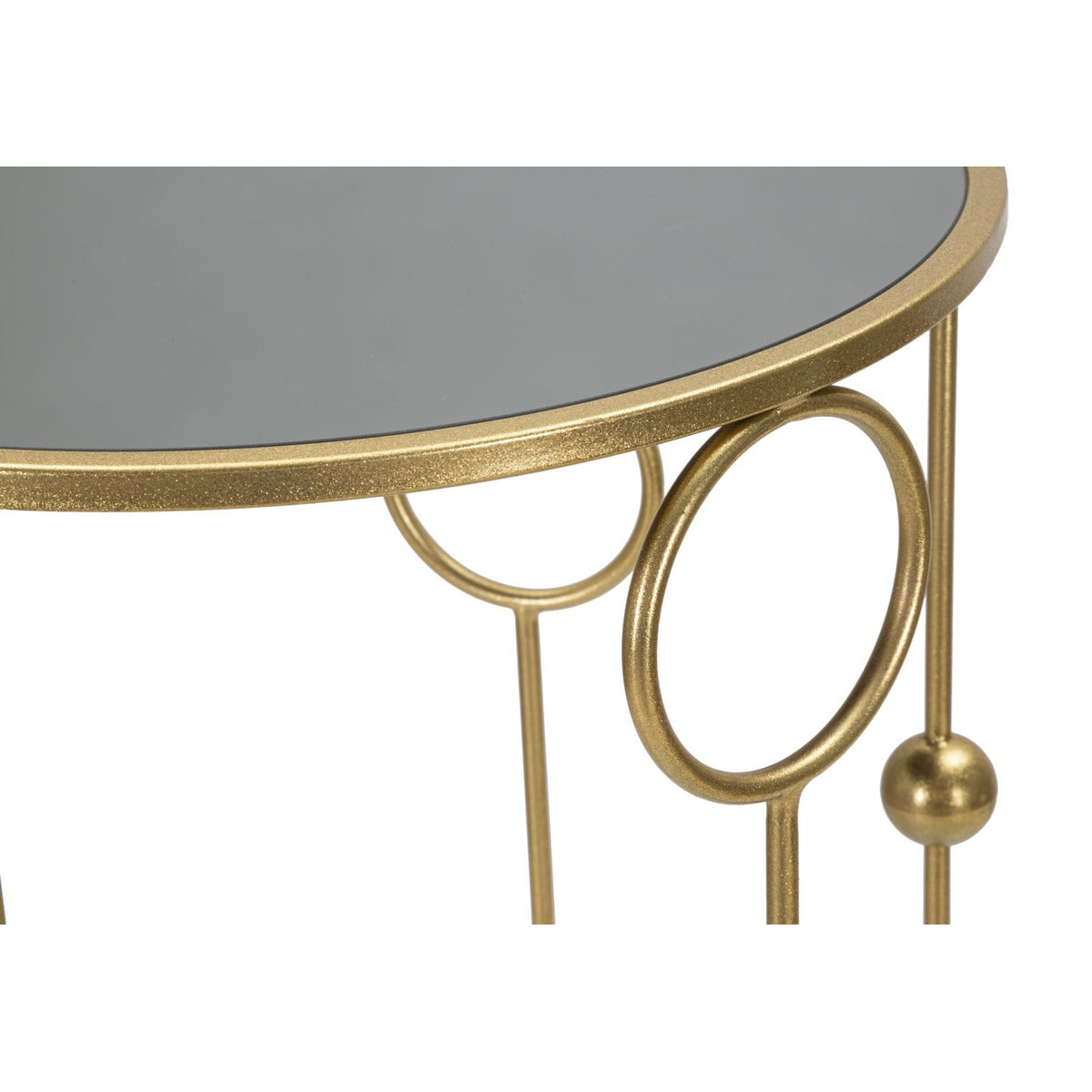 Tavolino Cerchi 35, Oro, Metallo, 50x50x100 cm, Seven Design