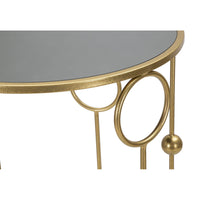 Tavolino Cerchi 35, Oro, Metallo, 50x50x100 cm, Seven Design