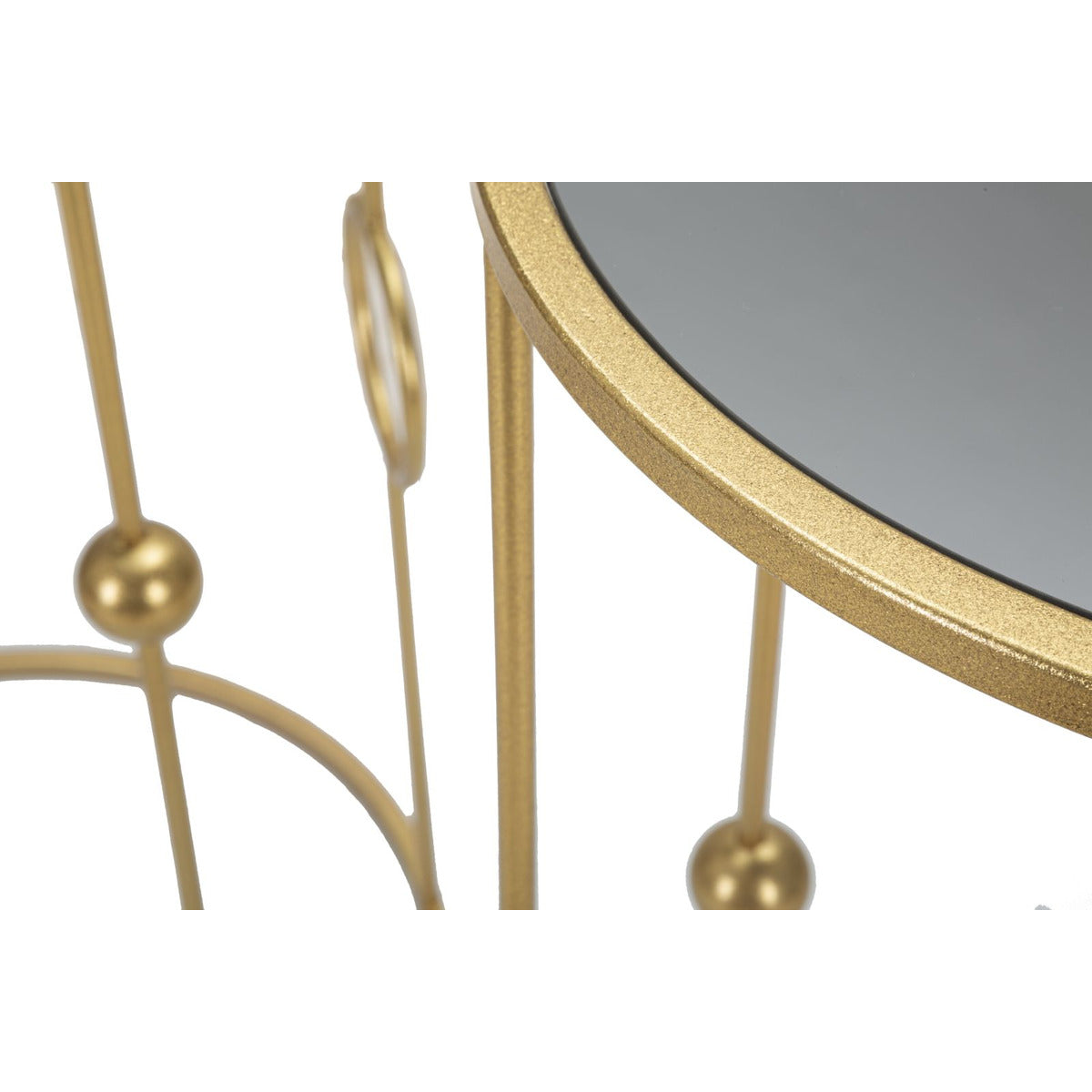 Tavolino Cerchi 35, Oro, Metallo, 50x50x100 cm, Seven Design
