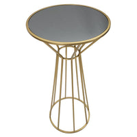 Tavolino MF587, Oro, Metallo, 50x50x100 cm, Seven Design