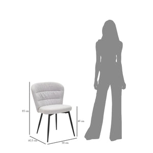 Set di 2 Sedie MF378, Grigio, Metallo, 58x60,5x85 cm, Seven Design